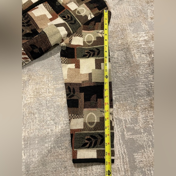 Vintage Studio Works Patchwork Tapestry Jacket Full Zip Fall Brown Leaf Sz Large - Picture 11 of 11